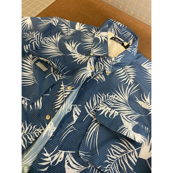 Chaps Men's Casual Blue Floral Hawaiian Short Sleeve Shirt Sz. M - Picture 4 of 4